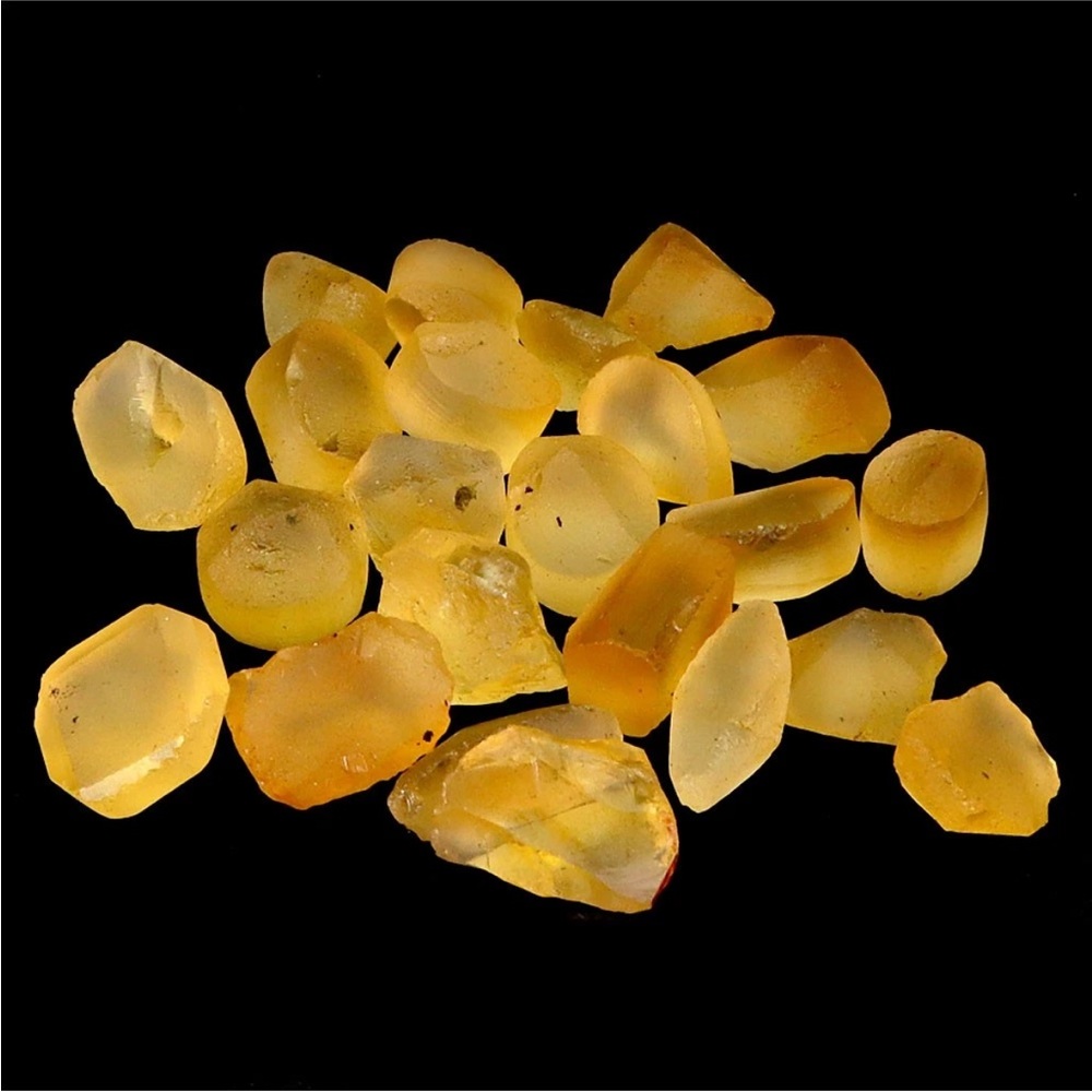 48CT Natural Brazilian Yellow Citrine Gemstones Rough cut 21pcs IF to VVS
